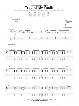 page one of Truth Of My Youth (Guitar Tab)