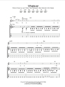 page one of Whatever (Guitar Tab)