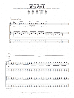 page one of Who Am I (Guitar Tab)