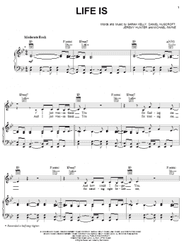 page one of Life Is (Piano, Vocal & Guitar Chords (Right-Hand Melody))