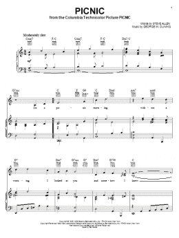 page one of Picnic (Piano, Vocal & Guitar Chords (Right-Hand Melody))