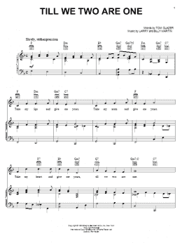 page one of Till We Two Are One (Piano, Vocal & Guitar Chords (Right-Hand Melody))