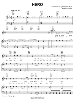 page one of Hero (Piano, Vocal & Guitar Chords (Right-Hand Melody))