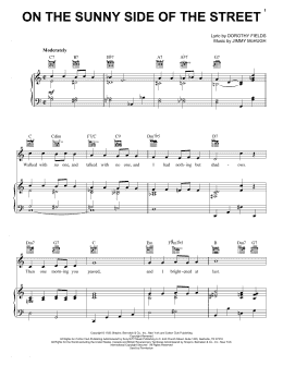 page one of On The Sunny Side Of The Street (Piano, Vocal & Guitar Chords (Right-Hand Melody))