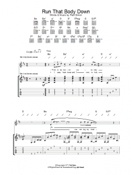 page one of Run That Body Down (Guitar Tab)