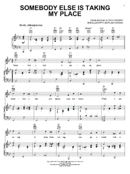page one of Somebody Else Is Taking My Place (Piano, Vocal & Guitar Chords (Right-Hand Melody))