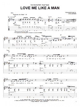 page one of Love Me Like A Man (Guitar Tab)
