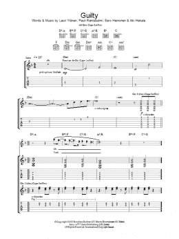 page one of Guilty (Guitar Tab)