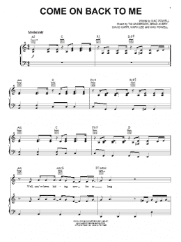 page one of Come On Back To Me (Piano, Vocal & Guitar Chords (Right-Hand Melody))