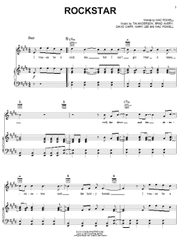 page one of RockStar (Piano, Vocal & Guitar Chords (Right-Hand Melody))