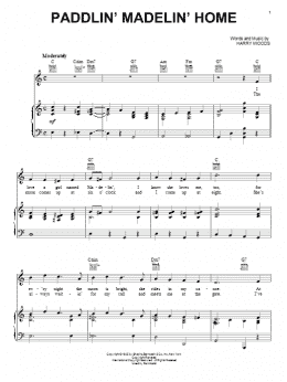 page one of Paddlin' Madelin' Home (Piano, Vocal & Guitar Chords (Right-Hand Melody))