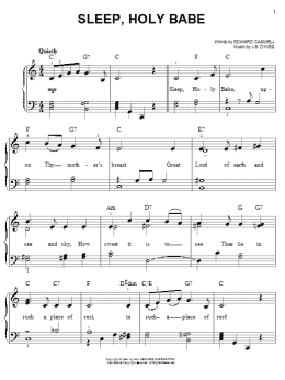 page one of Sleep, Holy Babe (Easy Piano)
