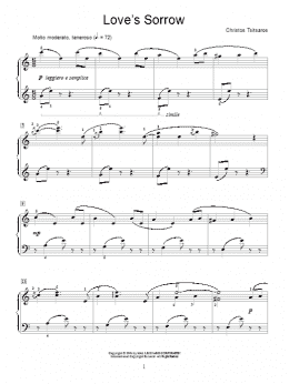 page one of Love's Sorrow (Educational Piano)