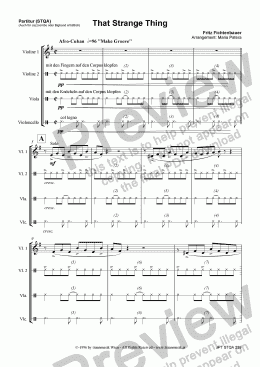page one of That Strange Thing (STQA/Score & Parts)