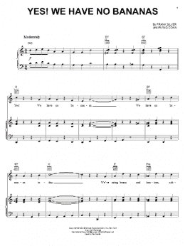 page one of Yes! We Have No Bananas (Piano, Vocal & Guitar Chords (Right-Hand Melody))