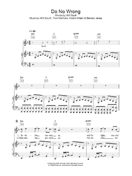 page one of Do No Wrong (Piano, Vocal & Guitar Chords)