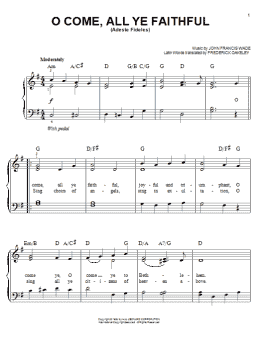 page one of O Come, All Ye Faithful (Adeste Fideles) (Easy Piano)