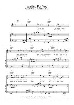 page one of Waiting For You (Piano, Vocal & Guitar Chords)