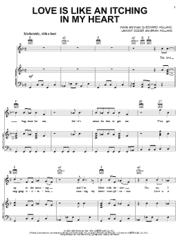 page one of Love Is Like An Itching In My Heart (Piano, Vocal & Guitar Chords (Right-Hand Melody))