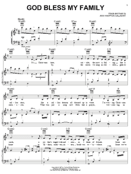 page one of God Bless My Family (Piano, Vocal & Guitar Chords (Right-Hand Melody))