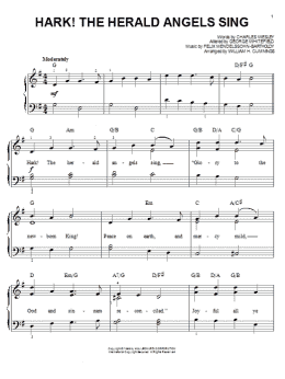 page one of Hark! The Herald Angels Sing (Easy Piano)