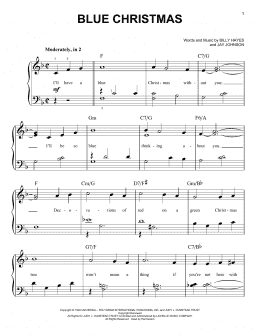 page one of Blue Christmas (Easy Piano)