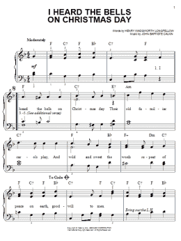 page one of I Heard The Bells On Christmas Day (Easy Piano)