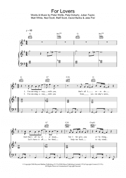 page one of For Lovers (featuring Pete Doherty) (Piano, Vocal & Guitar Chords)