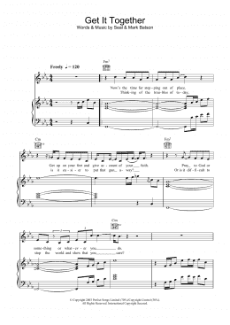 page one of Get It Together (Piano, Vocal & Guitar Chords)
