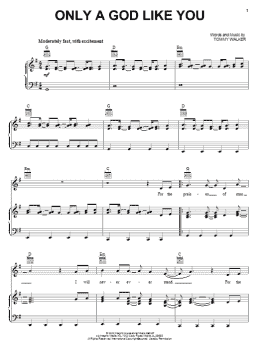 page one of Only A God Like You (Piano, Vocal & Guitar Chords (Right-Hand Melody))