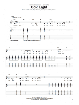 page one of Cold Light (Guitar Tab)