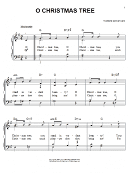 page one of O Christmas Tree (Easy Piano)