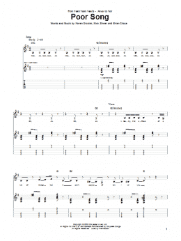 page one of Poor Song (Guitar Tab)