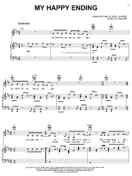 page one of My Happy Ending (Piano, Vocal & Guitar Chords (Right-Hand Melody))