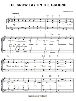 page one of The Snow Lay On The Ground (Easy Piano)