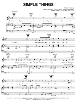 page one of Simple Things (Piano, Vocal & Guitar Chords (Right-Hand Melody))