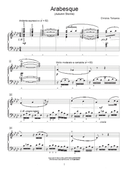 page one of Arabesque (Autumn Storms) (Educational Piano)