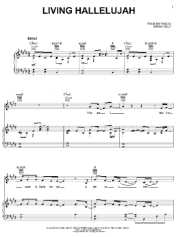 page one of Living Hallelujah (Piano, Vocal & Guitar Chords (Right-Hand Melody))