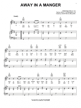 page one of Away In A Manger (Piano, Vocal & Guitar Chords (Right-Hand Melody))
