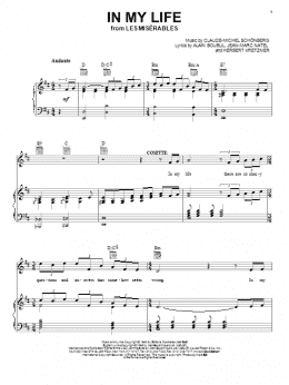 page one of In My Life (Piano, Vocal & Guitar Chords (Right-Hand Melody))