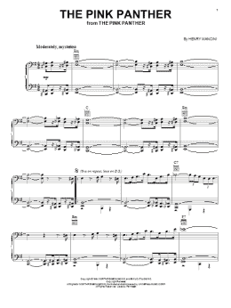 page one of The Pink Panther (Piano Solo)