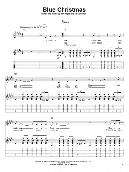page one of Blue Christmas (Guitar Tab (Single Guitar))