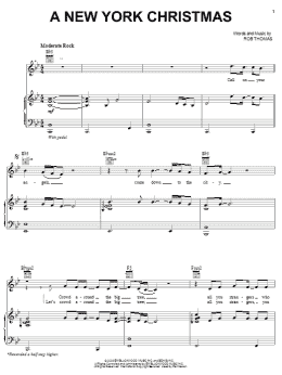 page one of A New York Christmas (Piano, Vocal & Guitar Chords (Right-Hand Melody))