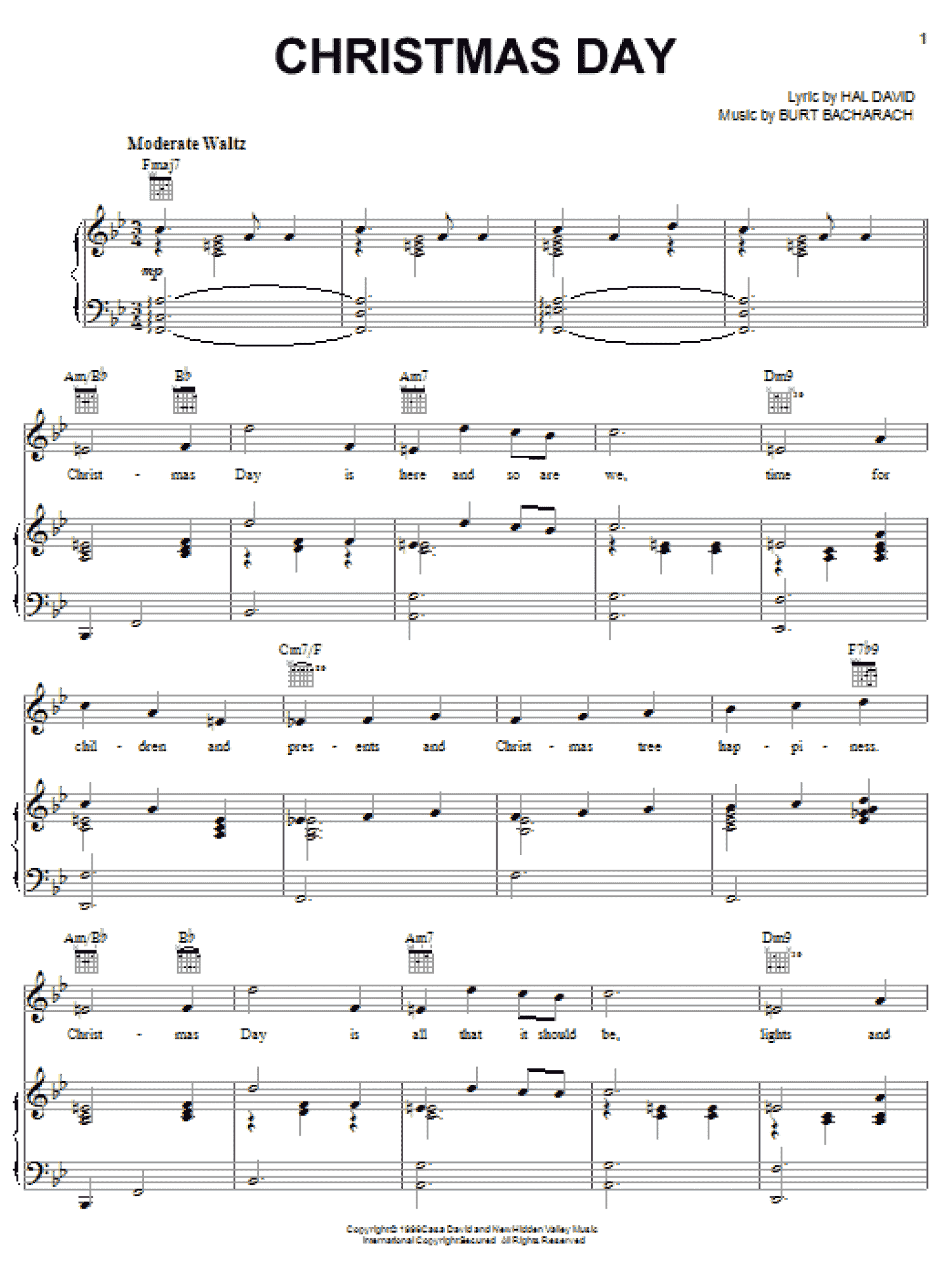 Christmas Day (Piano, Vocal & Guitar Chords (Right-Hand Melody))