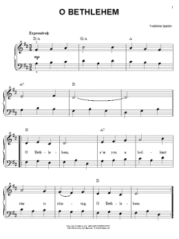 page one of O Bethlehem (Easy Piano)