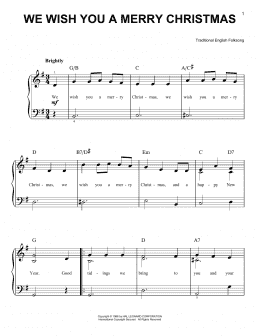page one of We Wish You A Merry Christmas (Very Easy Piano)