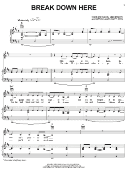 page one of Break Down Here (Piano, Vocal & Guitar Chords (Right-Hand Melody))