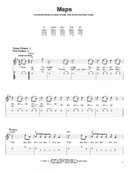 page one of Maps (Easy Guitar Tab)