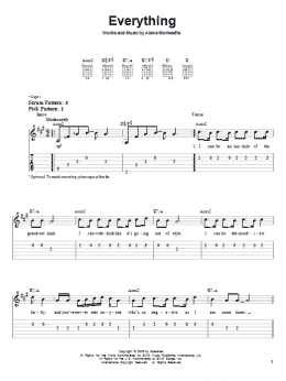 page one of Everything (Easy Guitar Tab)