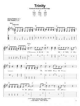 page one of Trinity (Easy Guitar Tab)